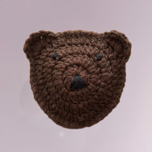 Handmade Crochet Bear Face Coasters – Cute Animal Drink Coasters in Brown